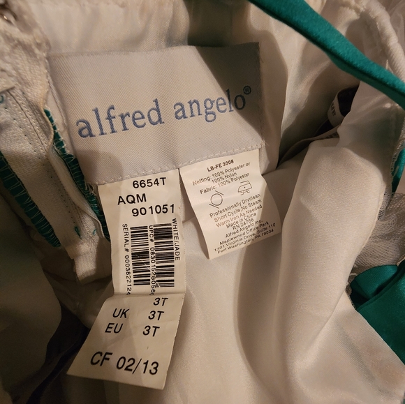 Girls white and teal 3T flower girl dress - Picture 4 of 4